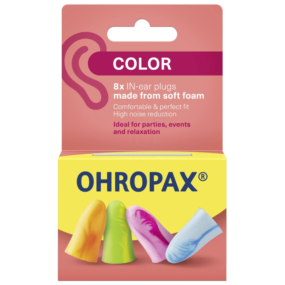 Ohropax Color, penasti čepki za ušesa (8 čepkov)